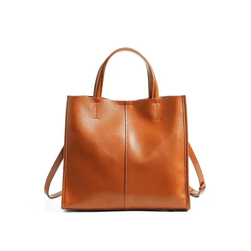 Leather Tote Bag for Women, Genuine First Layer Vegetable-Tanned Leather, Large Capacity, Fashionable and Versatile Handbag image 10
