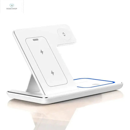 15W 3 In 1 LED Fast Wireless Charger Stand Foldable Charging Station For Smart Phone 15 14 13 12 11 IWatch 9 8 7 6 5 Airpods Pro Opansten Factory Store