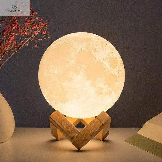 8cm LED Moon Night Light with Stand - Battery Powered, Ideal for Kids and Bedroom Decor Shop1104037581 Store