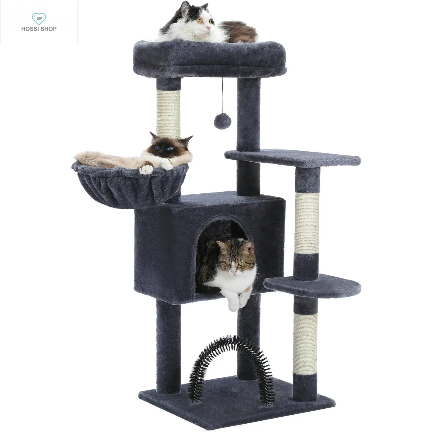 Cat Tree with Toy Cat Tower condo for Indoor Cats Cat House with Padded Plush Perch Cozy Hammock and Sisal Scratching Posts hossi shop