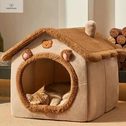 Foldable Indoor Winter Cat House - Cat & Small Dog Warm Bed S/M/L Just A Store