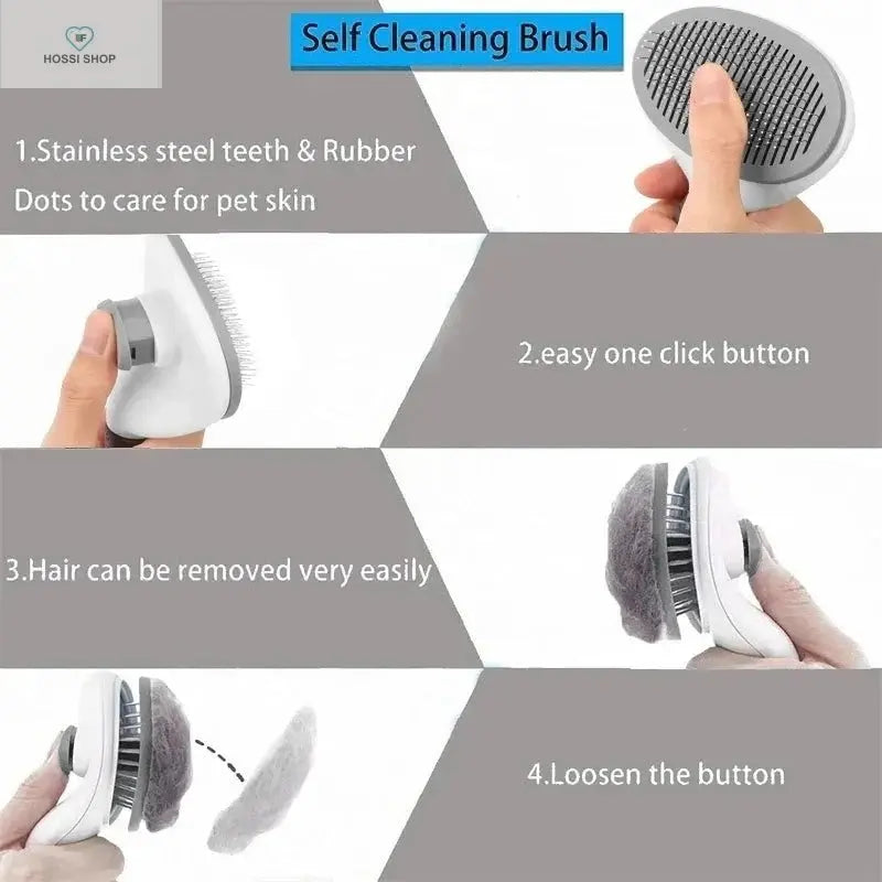 Self-cleaning Pet Hair Remove Comb Cat Slicker Brush Pet Hair Removal Comb For Cats Grooming Brushes Dog Combs Cat Accessories Couples Pet Store