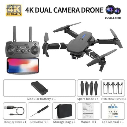 The new E88 professional drone WIFI FPV wide-angle HD 4K 1080P camera height hold foldable quadcopter children's gifts toys HK AMOLED Series Watch Store