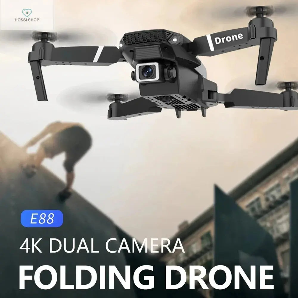 The new E88 professional drone WIFI FPV wide-angle HD 4K 1080P camera height hold foldable quadcopter children's gifts toys HK AMOLED Series Watch Store