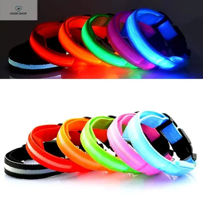 USB Rechargeable Luminous Collar Adjustable Led Glowing Dog Collar for Large Small Dogs Cat Night Light Collar Pet Safety Harnes COOYOMOO Store