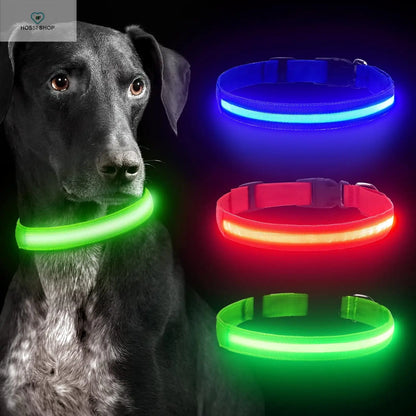 USB Rechargeable Luminous Collar Adjustable Led Glowing Dog Collar for Large Small Dogs Cat Night Light Collar Pet Safety Harnes COOYOMOO Store