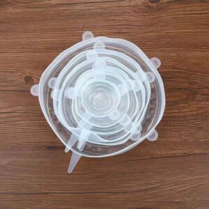 Set of 6 silicone stretch lids