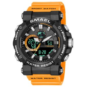 Orange 53 mm dial watch