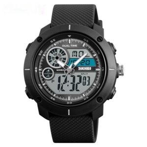 Dual display watch in black