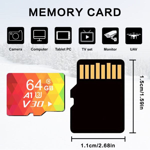 64GB Micro SD Card 3-Pack, A1-U3-V30 High Speed Memory Card, Compatible With Camera, Dash Cam, Smartphone, Tablet