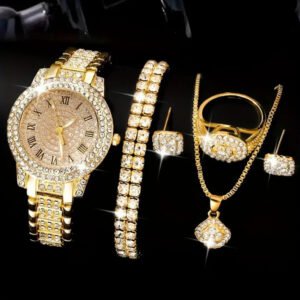 Ladies' High-end Watch With Diamond Studded Full Diamond Steel Linked List