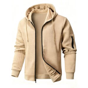 Mens Solid-Color Lightweight Hooded Casual Sweatshirt