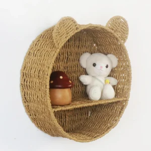 Cat Ear Woven Wall Basket | Eco Paper Rope Organizer
