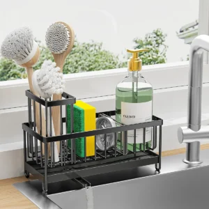 Kitchen Sink Caddy – Sponge, Brush & Soap Dish Organizer