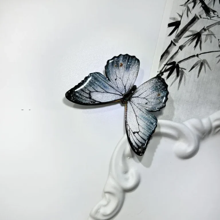 Butterfly hair clip used to secure a half-up hairstyle