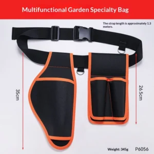 Wear-resistant tool pocket in orange and black Oxford cloth