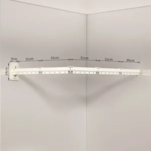 Foldable shower curtain set installed in a compact bathroom shower stall