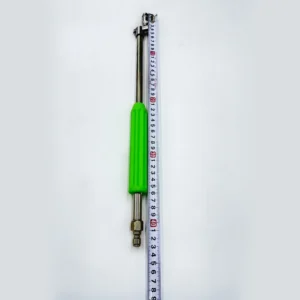 Stainless steel pressure washer extension wand shown full length