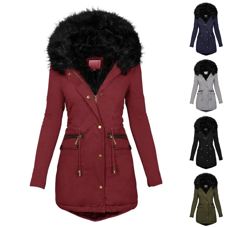 Women's Plush Hooded Parka - Ultimate Winter Warmth