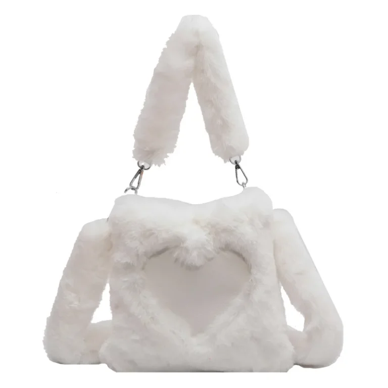 Fuzzy Heart-Shaped Handbag For Women – Smart Choice