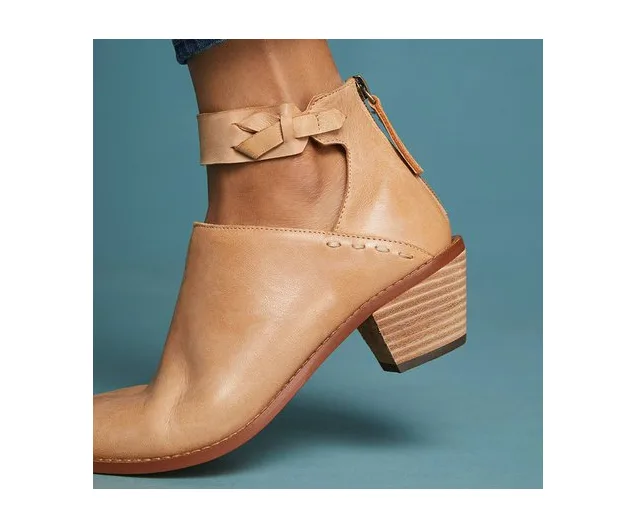 Close-up of cut out bootie material