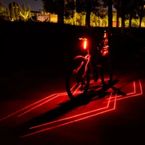 Spider-Man Laser Tail Light attached to a bicycle